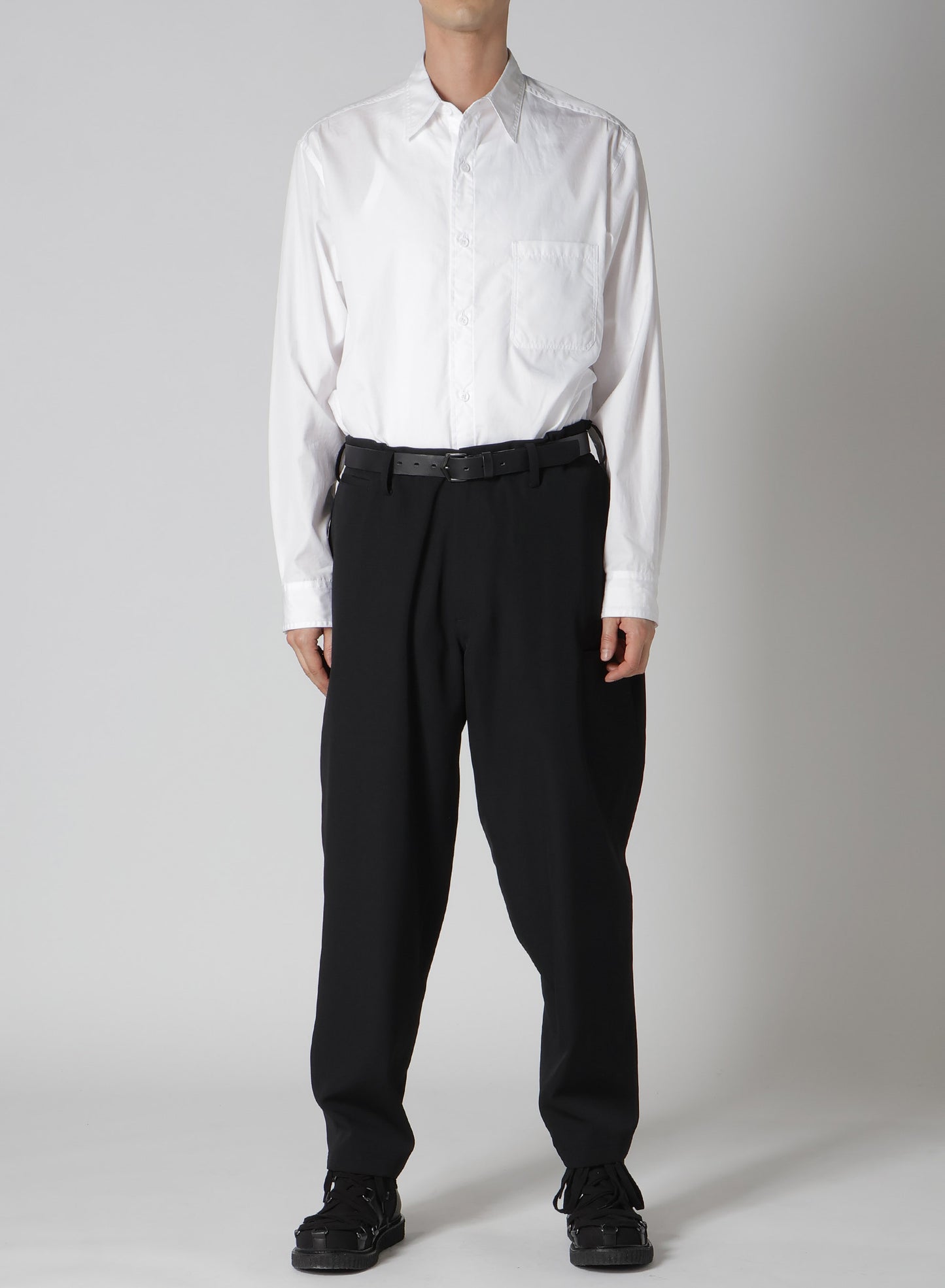 WOOL GABARDINE SIDE 3ST TUCK PANTS