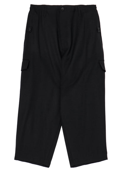 WOOL GABARDINE TAB WIDE PANTS