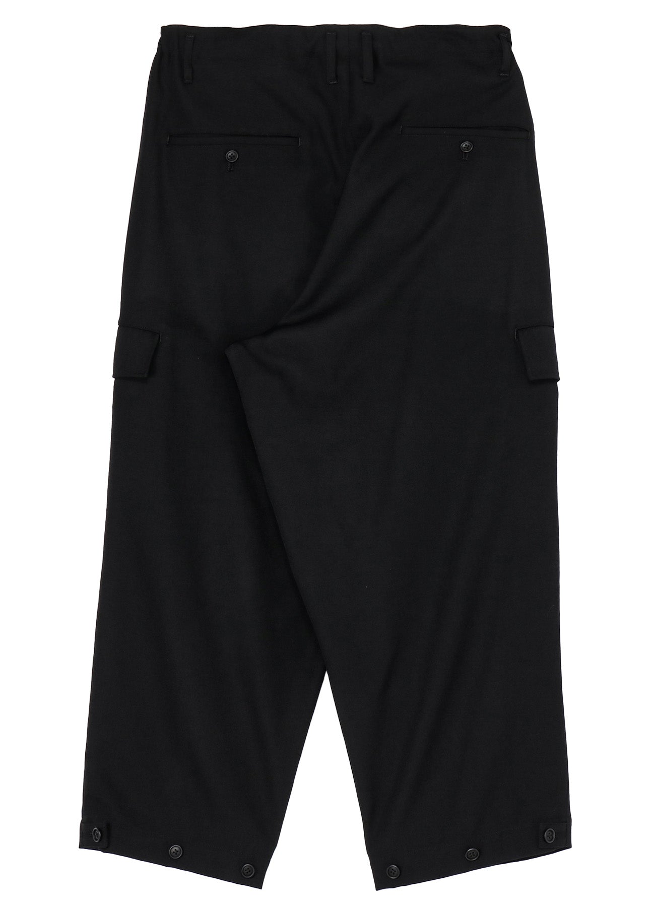 WOOL GABARDINE TAB WIDE PANTS