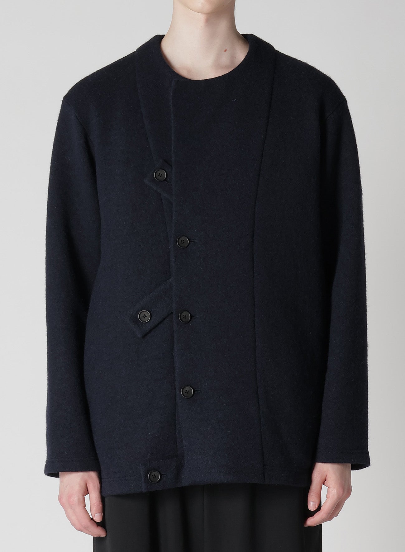 WOOL JERSEY REGULATION TAB COAT