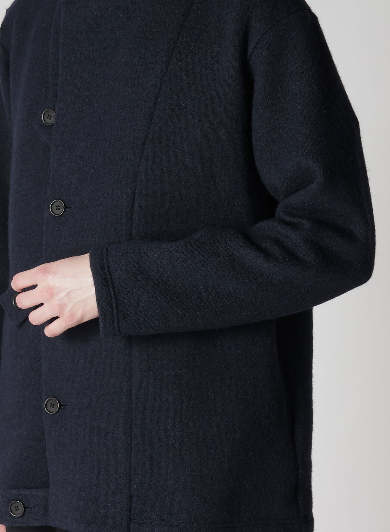 WOOL JERSEY REGULATION TAB COAT