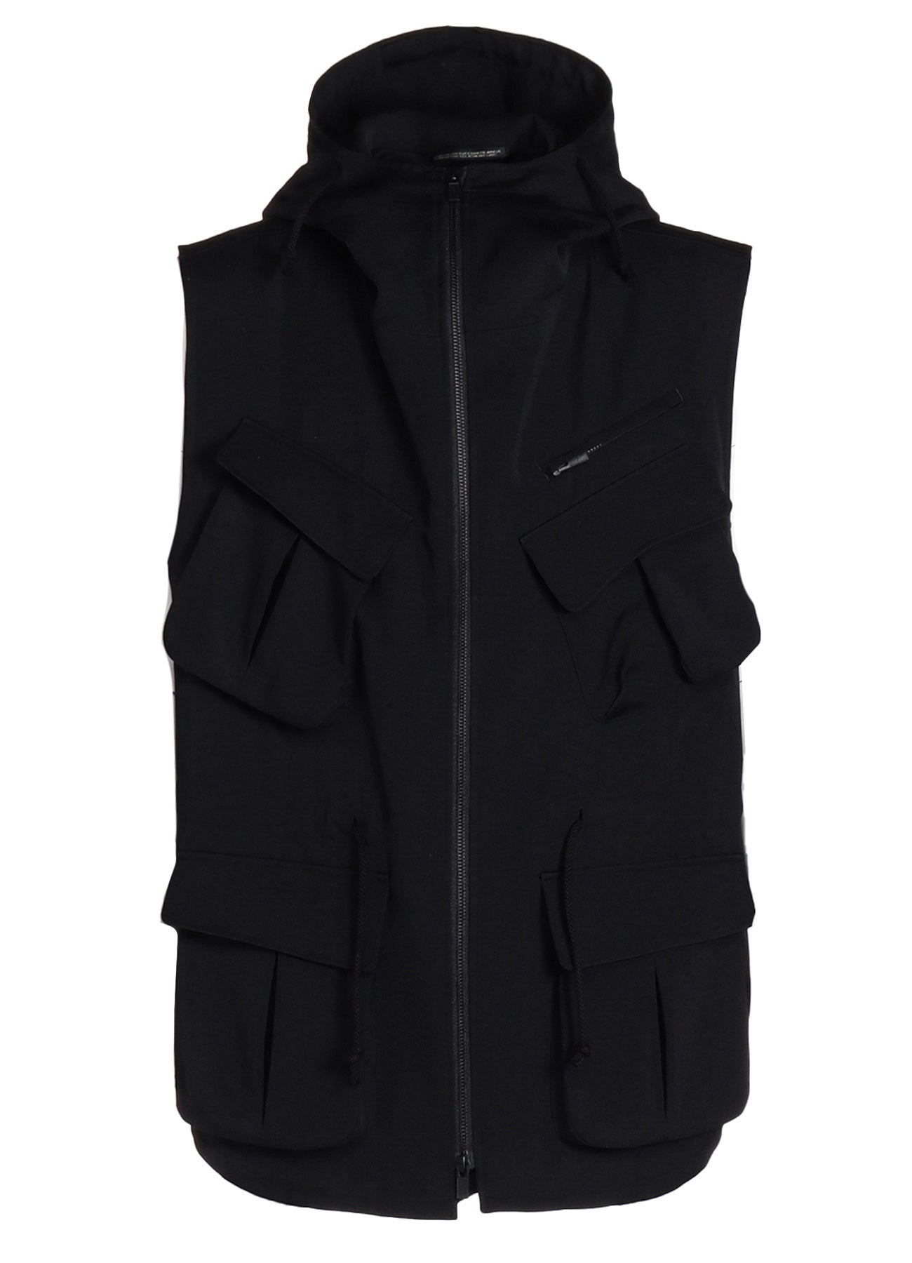 WOOL GABARDINE HOODED VEST