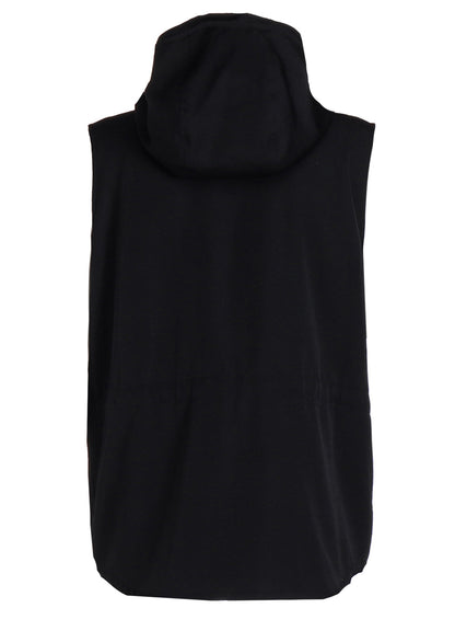 WOOL GABARDINE HOODED VEST