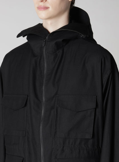 WIDE TWILL BRIM HOOD BLOUSON