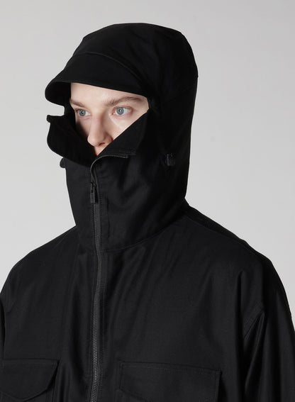 WIDE TWILL BRIM HOOD BLOUSON