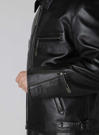 COW/DRUM LEATHER CUT OFF BLOUSON