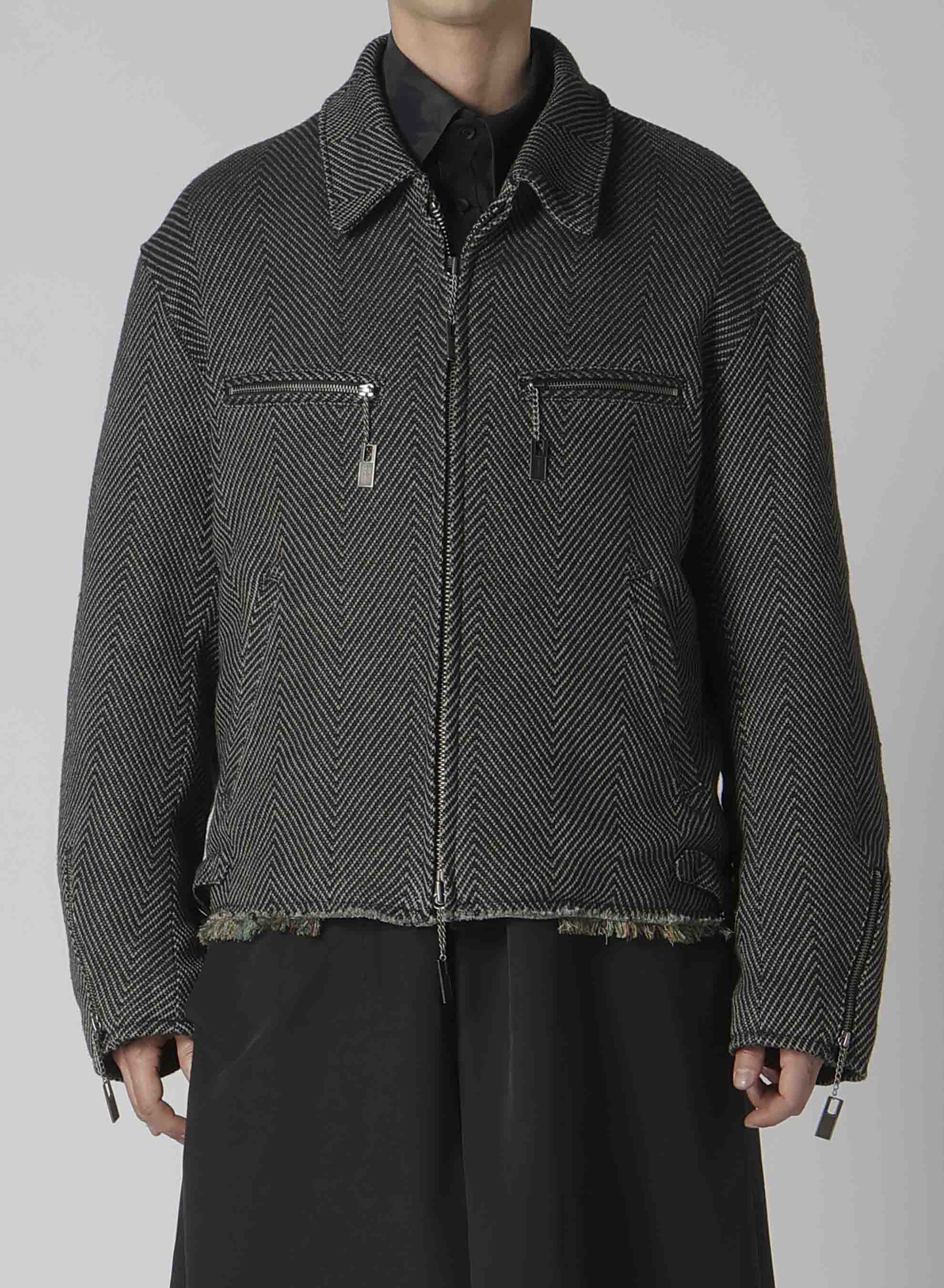 W/L LARGE HERRINGBONE HEM FRINGE BOUSON – THE SHOP YOHJI YAMAMOTO
