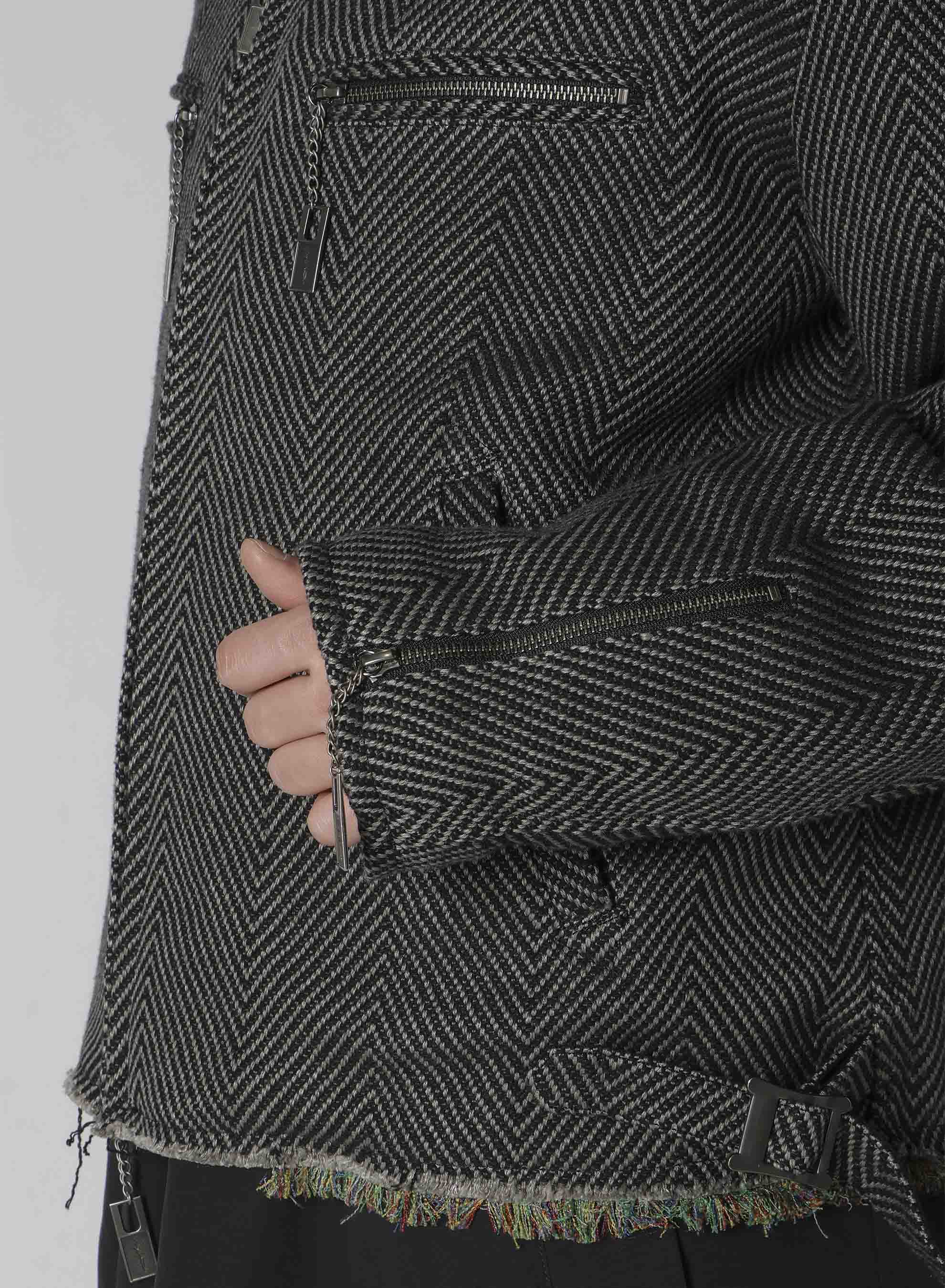 W/L LARGE HERRINGBONE HEM FRINGE BOUSON – THE SHOP YOHJI YAMAMOTO