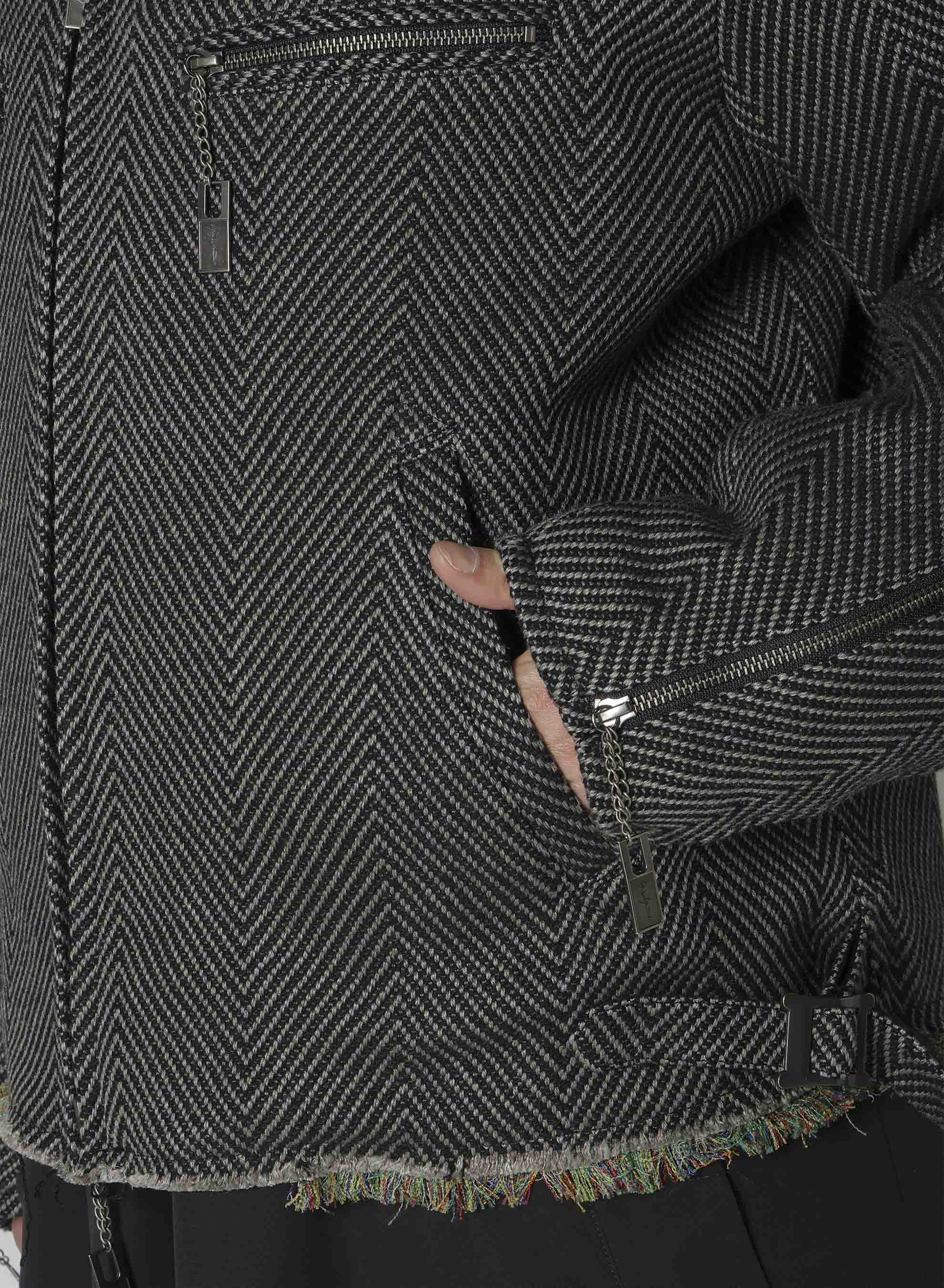 W/L LARGE HERRINGBONE HEM FRINGE BOUSON – THE SHOP YOHJI YAMAMOTO