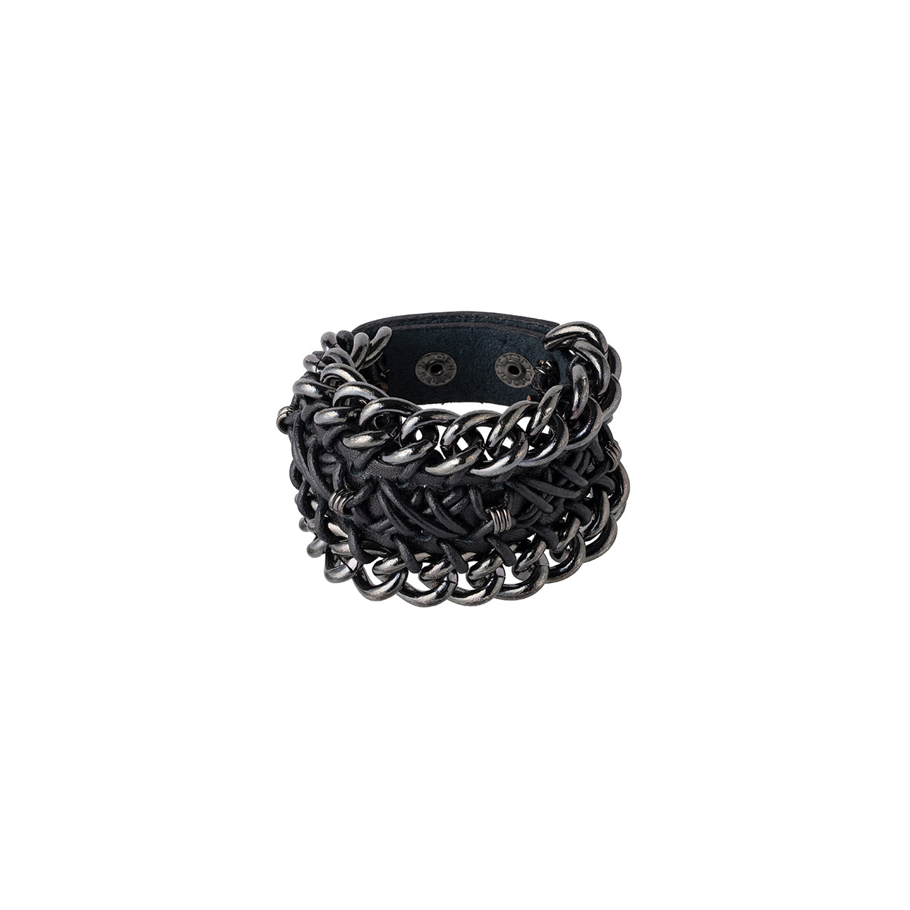 【1/11 10:00(JTS) Release】LEATHER BRASS BKNI ANARCHY BRACELET