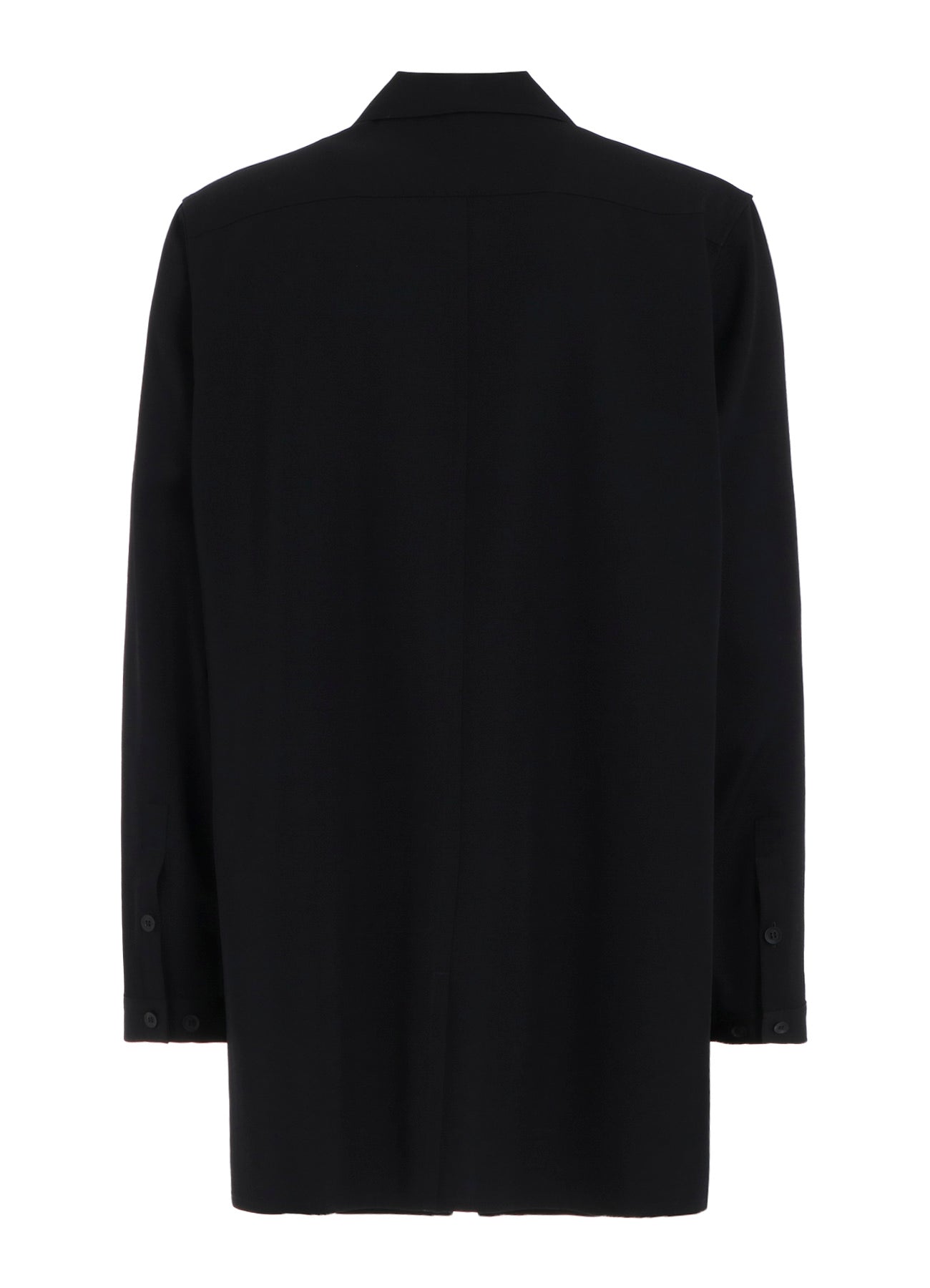 WOOL GABARDINE FRONT ZIP BLOUSE