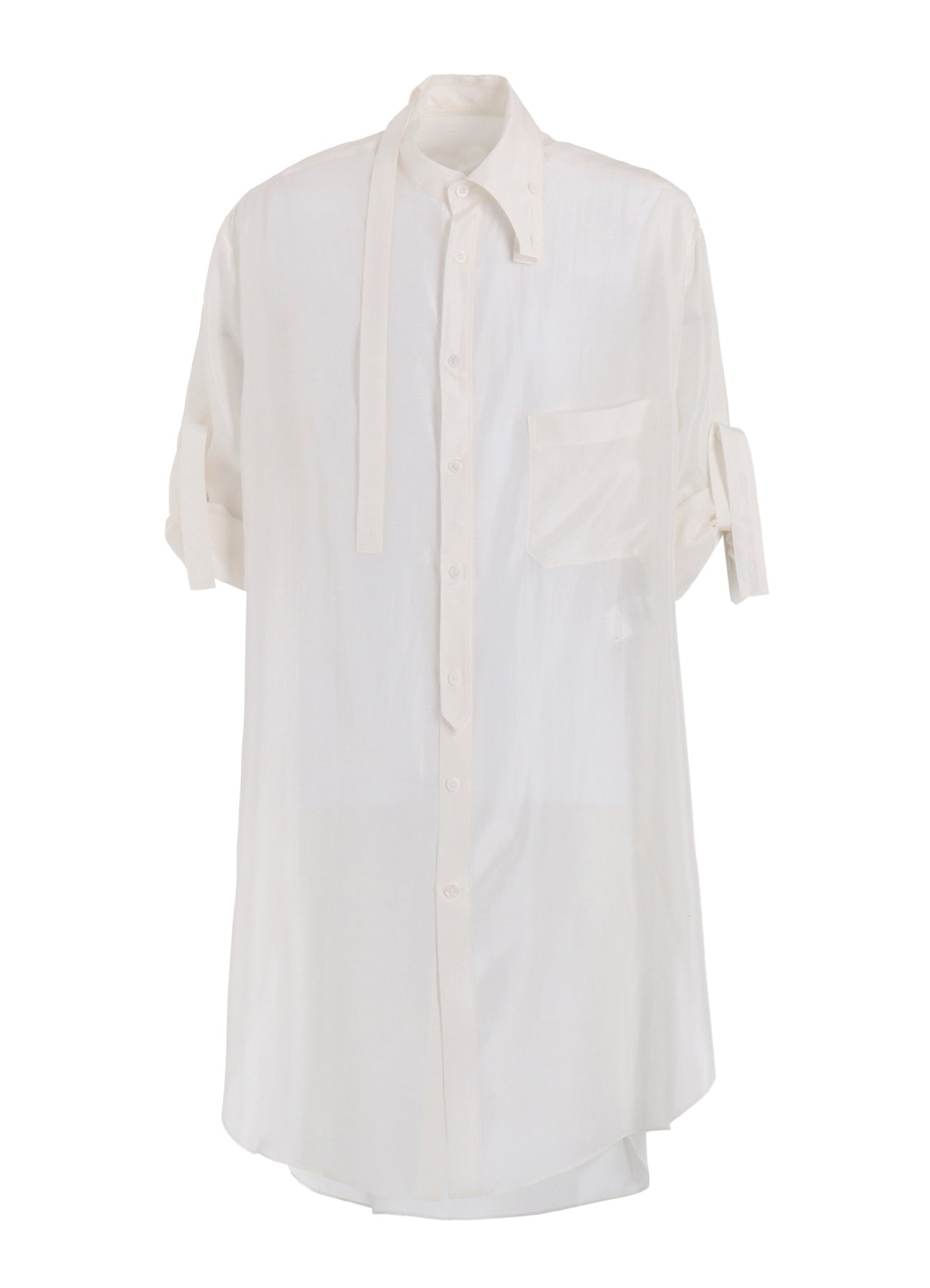 10M SILK  ASYMMETRY COLLAR SHIRT