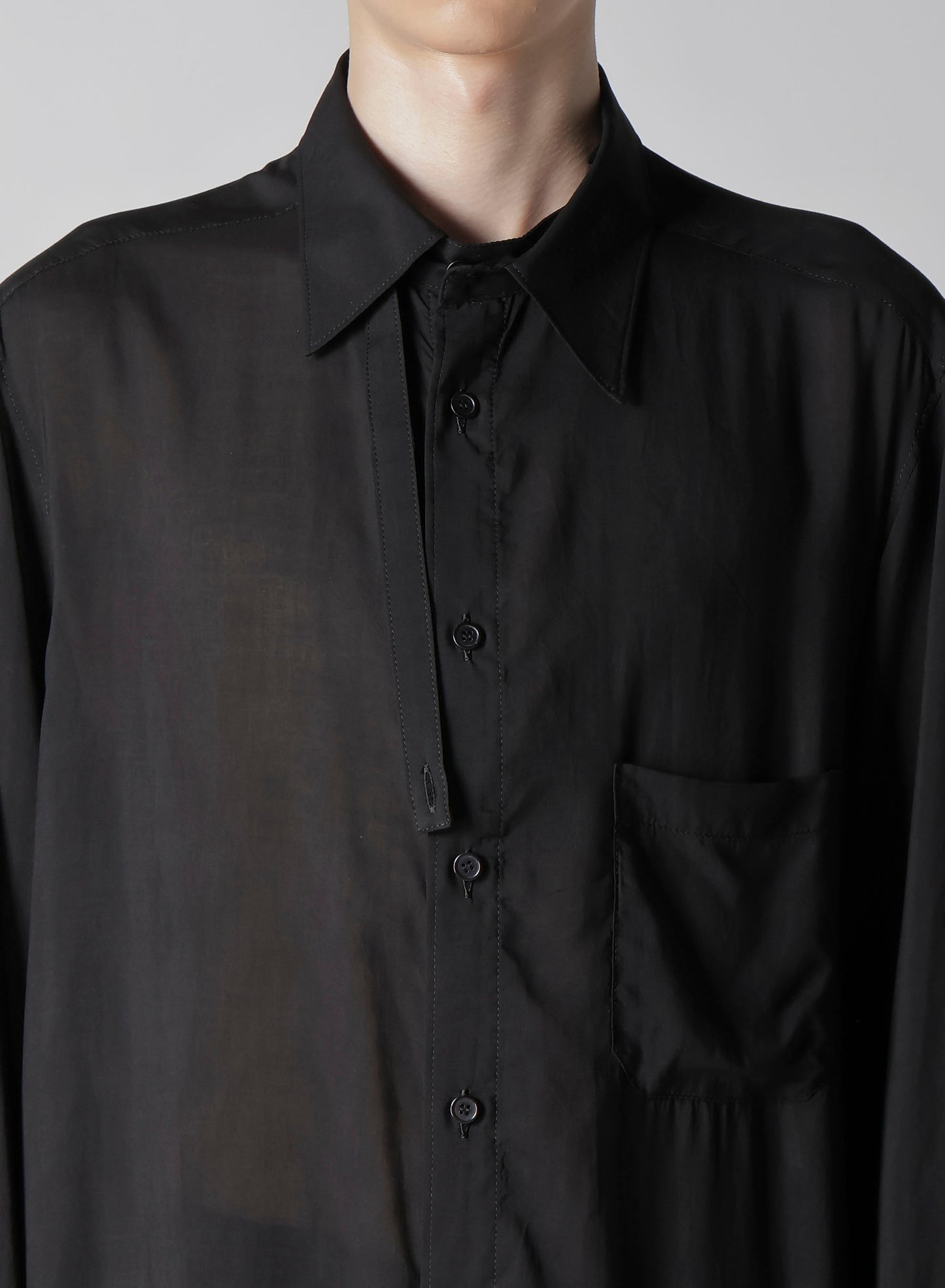 80 MODAL LOAN ASYMMETRY COLLAR BLOUSE
