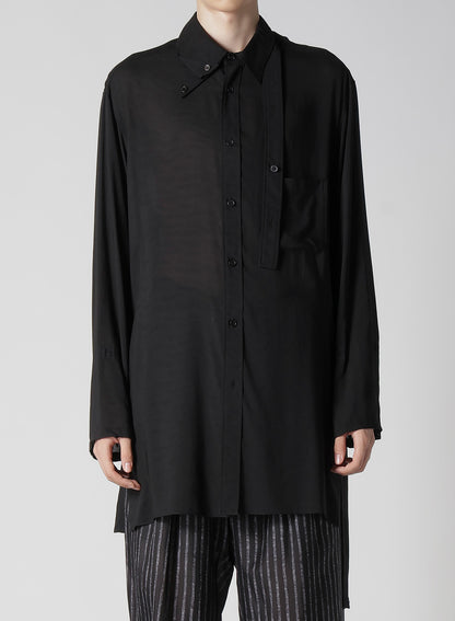 80 MODAL LOAN DOUBLE LAYER TAB COLLAR BLOUSE