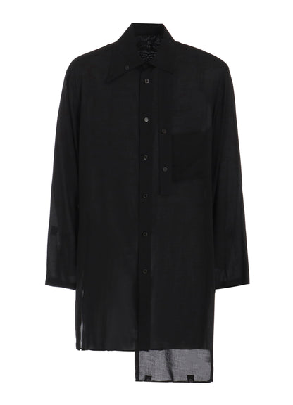 80 MODAL LOAN DOUBLE LAYER TAB COLLAR BLOUSE
