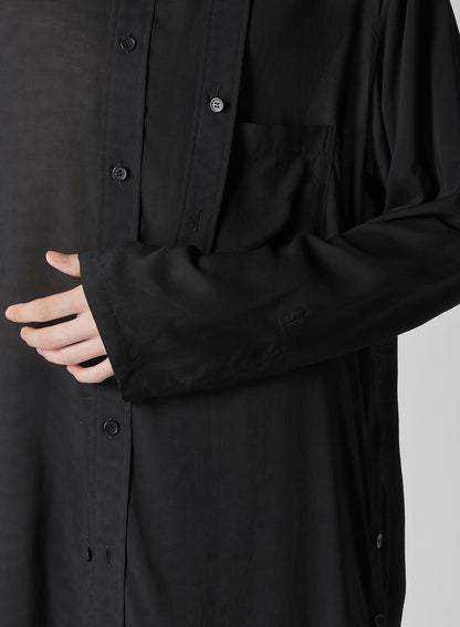 80 MODAL LOAN DOUBLE LAYER TAB COLLAR BLOUSE