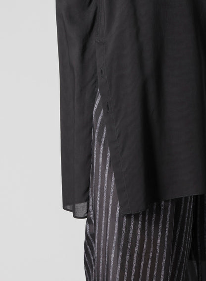 80 MODAL LOAN DOUBLE LAYER TAB COLLAR BLOUSE