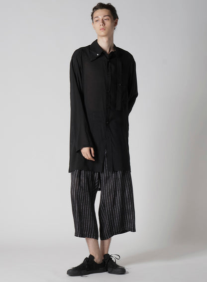 80 MODAL LOAN DOUBLE LAYER TAB COLLAR BLOUSE