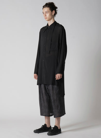 80 MODAL LOAN DOUBLE LAYER TAB COLLAR BLOUSE