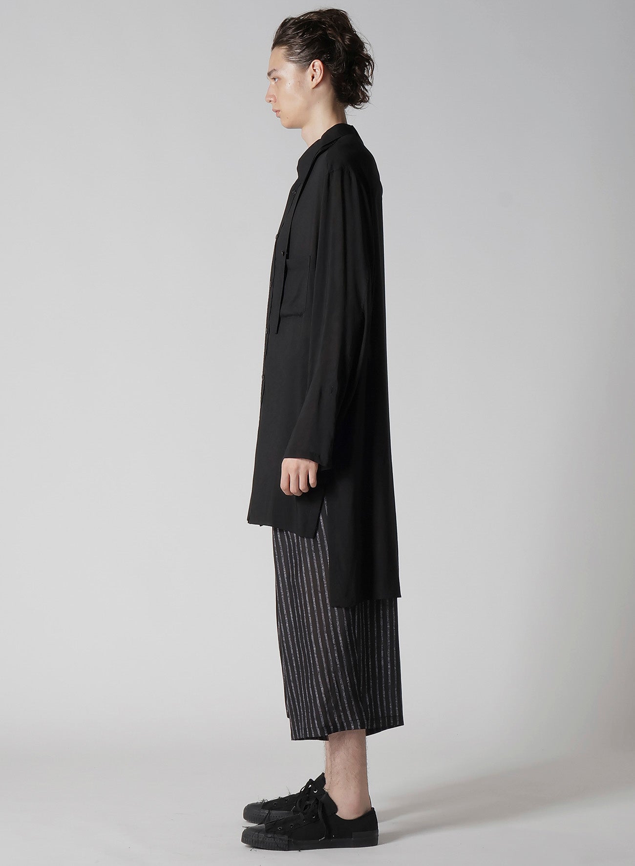 80 MODAL LOAN DOUBLE LAYER TAB COLLAR BLOUSE