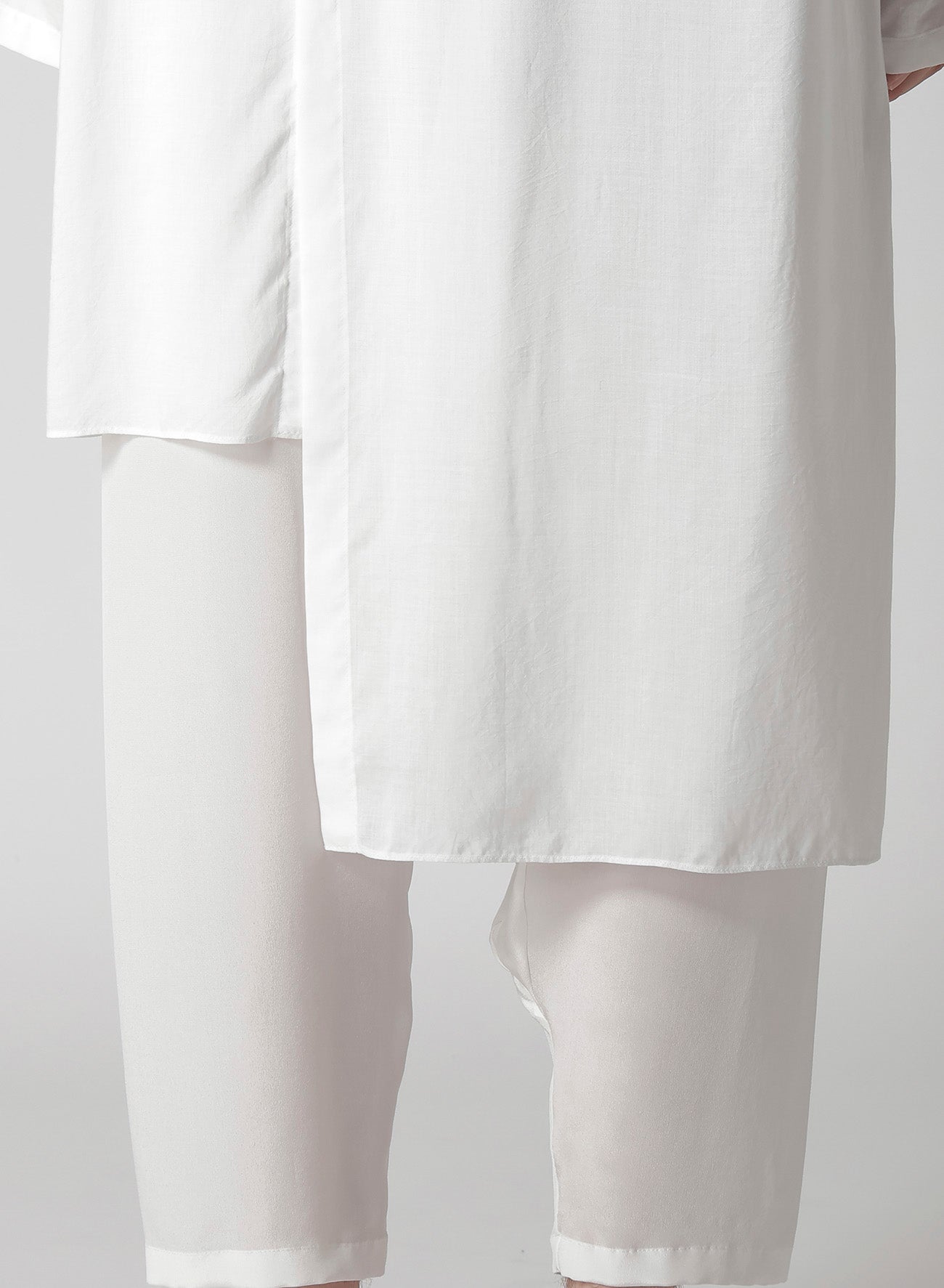 WHITE 80 MODAL LAWN TAB DETAIL BLOUSE