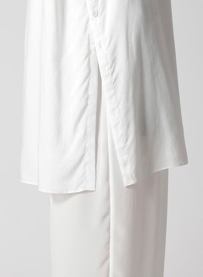 WHITE 80 MODAL LAWN BACK PANELED SLIT BLOUSE