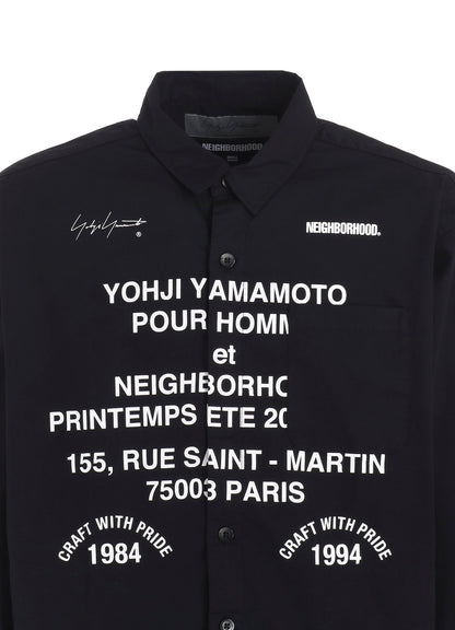 【Restock 12/14 10:00(JST)】Yohji Yamamoto x NEIGHBORHOOD PRINT SHIRT LS　