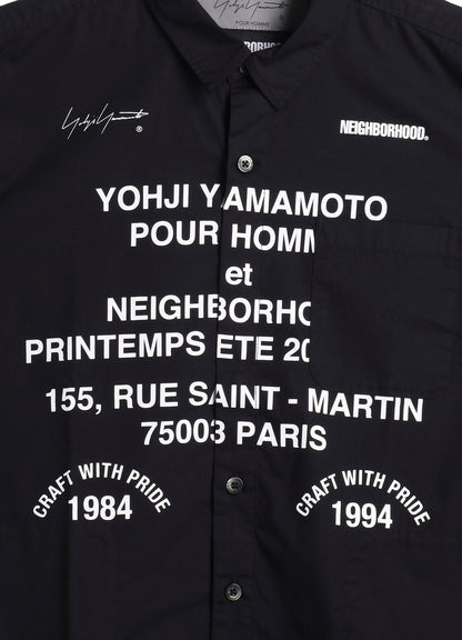 【Restock 12/14 10:00(JST)】Yohji Yamamoto x NEIGHBORHOOD PRINT SHIRT LS　