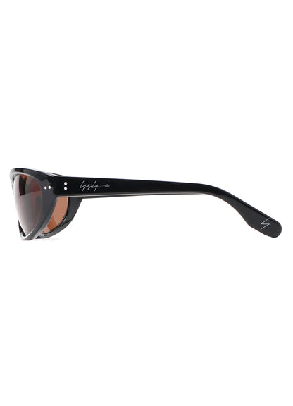 BLACK ACETATE CURVE SUNGLASSES