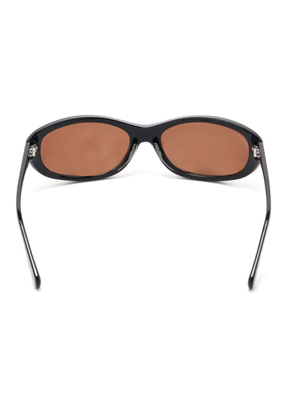 BLACK ACETATE CURVE SUNGLASSES