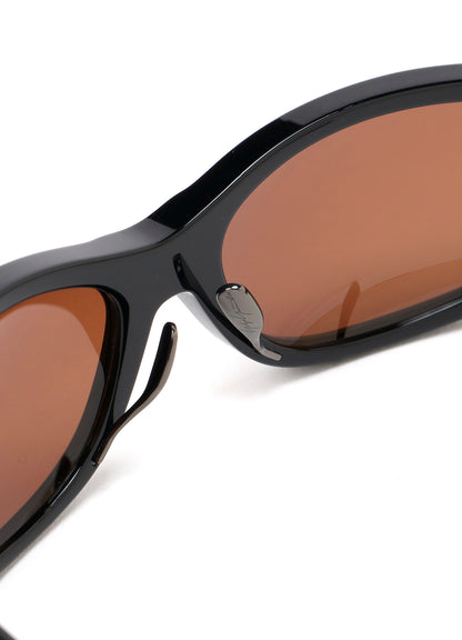 BLACK ACETATE CURVE SUNGLASSES