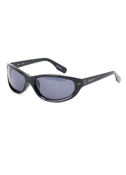 BLACK ACETATE CURVE SUNGLASSES