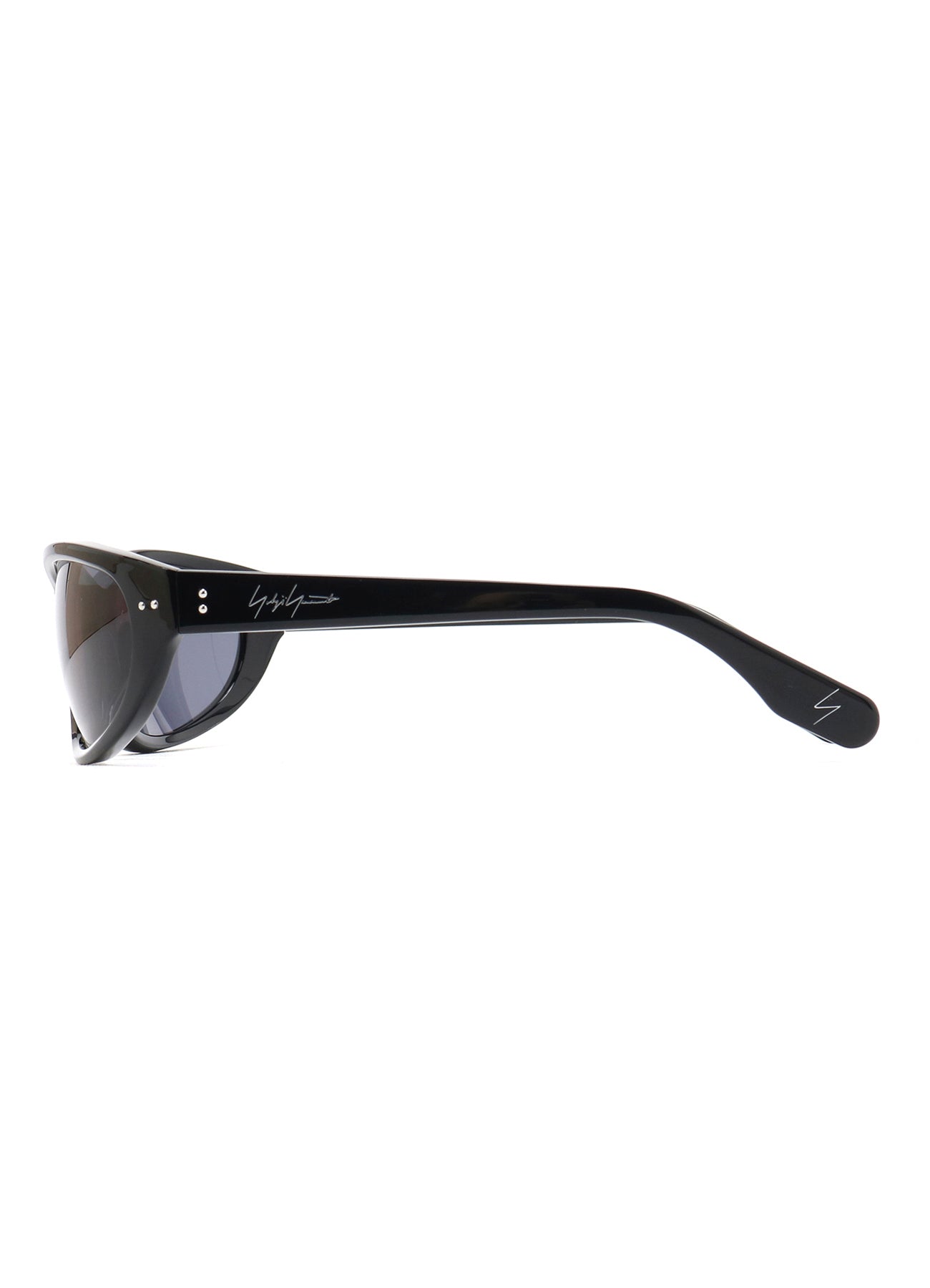 BLACK ACETATE CURVE SUNGLASSES