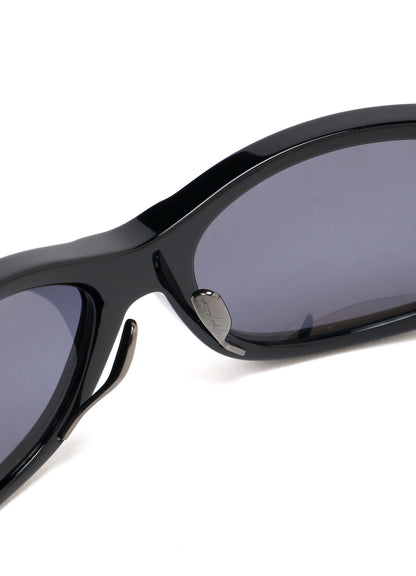 BLACK ACETATE CURVE SUNGLASSES