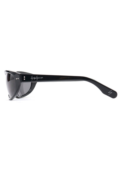 BLACK ACETATE CURVE SUNGLASSES