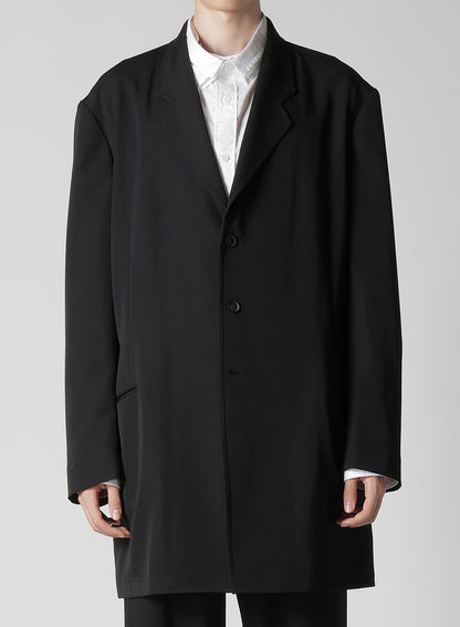 WOOL GABARDINE ASYMMETRY LAPEL JACKET