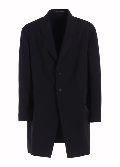 WOOL GABARDINE ASYMMETRY LAPEL JACKET