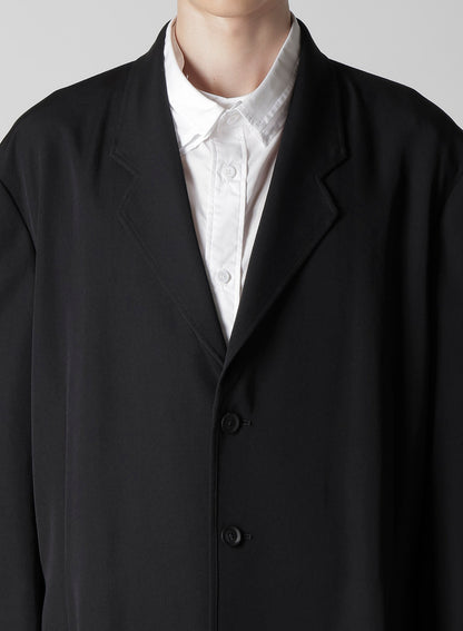 WOOL GABARDINE ASYMMETRY LAPEL JACKET