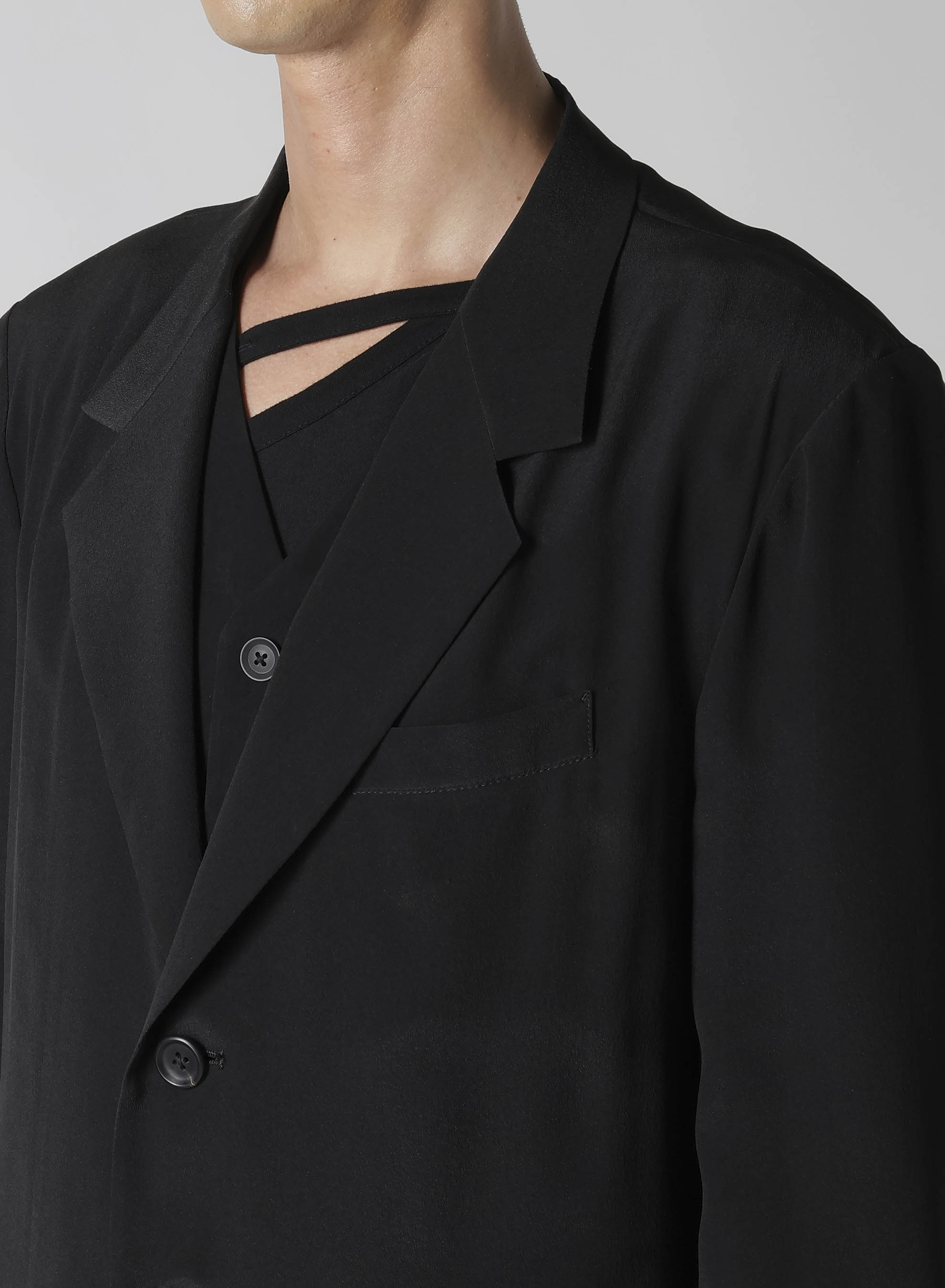 12M SILK DECINE BACK OPENING JACKET – THE SHOP YOHJI YAMAMOTO