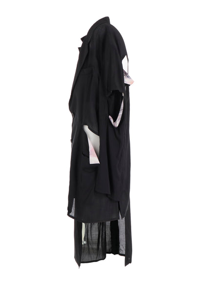 BACK SILHOUETTE ASYMMETRY PRINT JACKET
