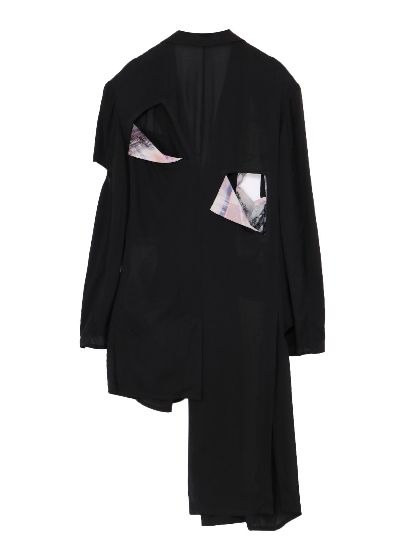 BACK SILHOUETTE ASYMMETRY PRINT JACKET