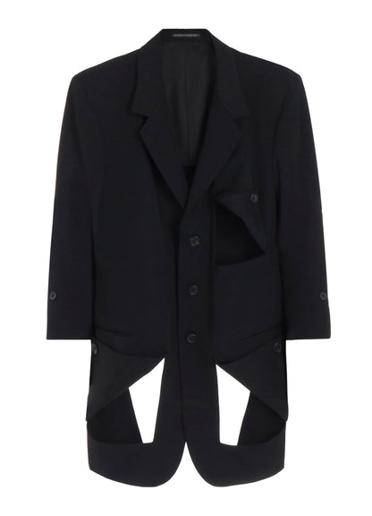 WOOL GABARDINE DIAGONAL BUTTON JACKET