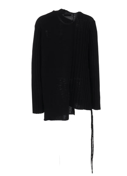 HANGING STRING ASYMMETRY NECK CARDIGAN