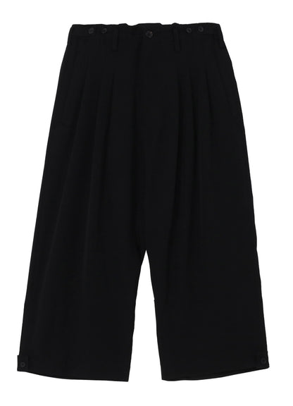 WOOL GABARDINE TAB DETAIL WIDE PANTS