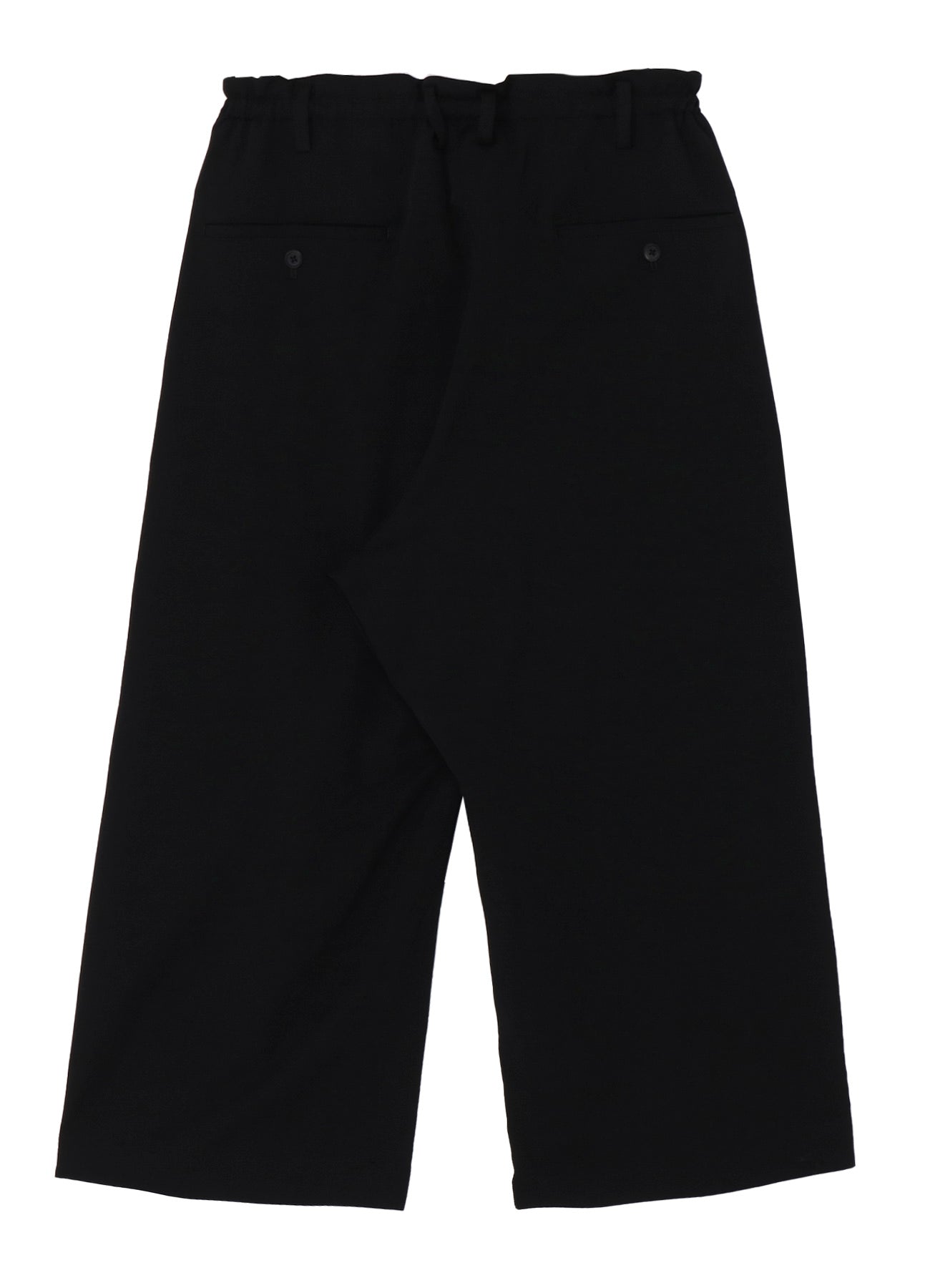 WOOL GABARDINE TAB DETAIL WIDE PANTS