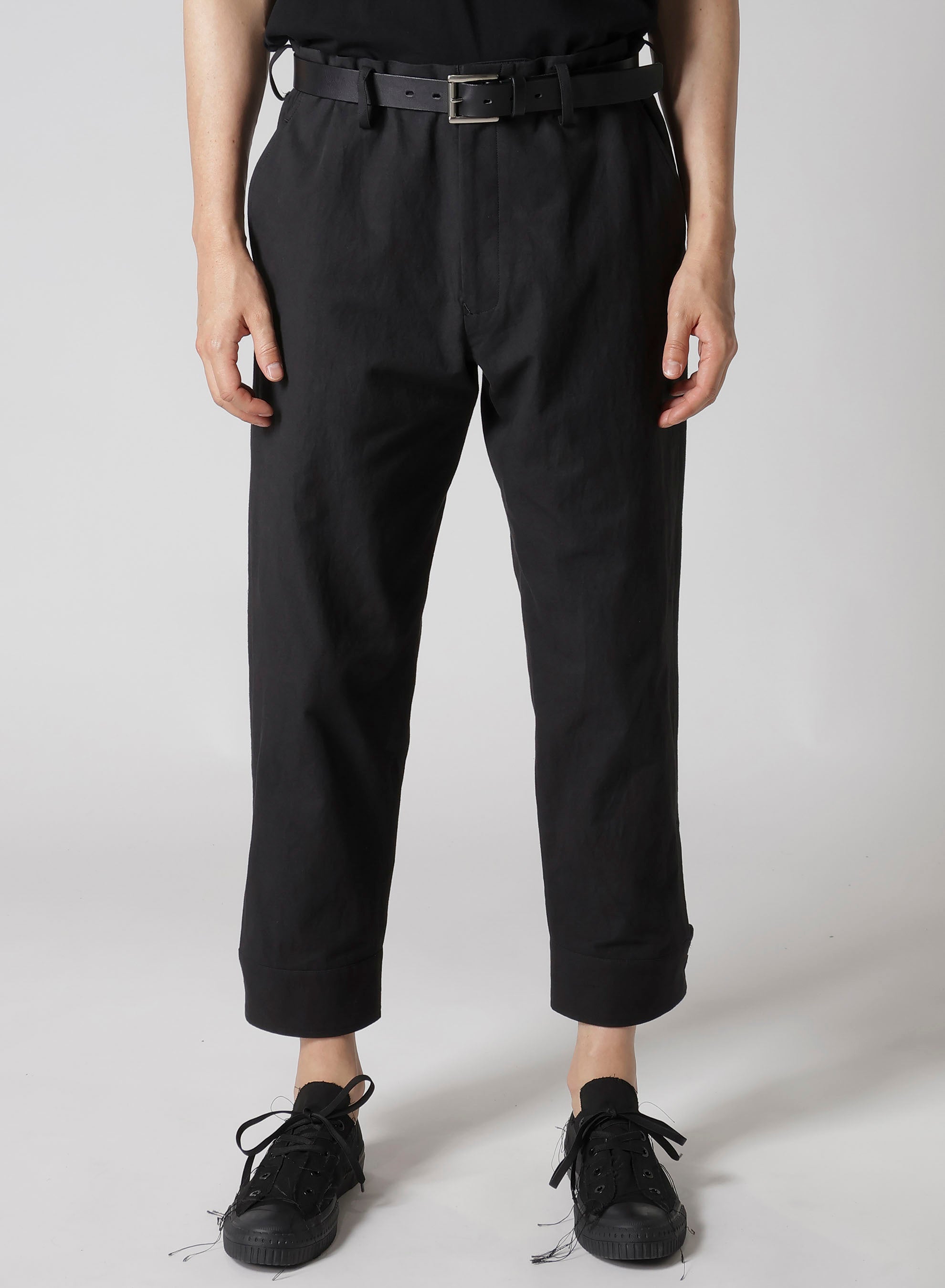 て*ん様 YOHJI YAMAMOTO L/C/MO FLASH HEM PAN C/L CANVAS BLACK BELTED HEM PANTS – THE SHOP YOHJI YAMAMOTO