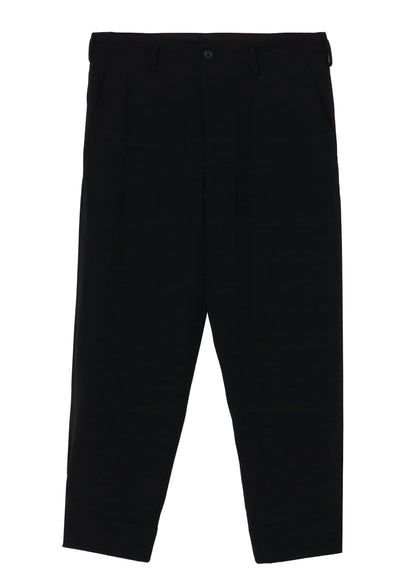 WOOL GABARDINE BELTED HEM PANTS