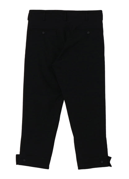 WOOL GABARDINE BELTED HEM PANTS