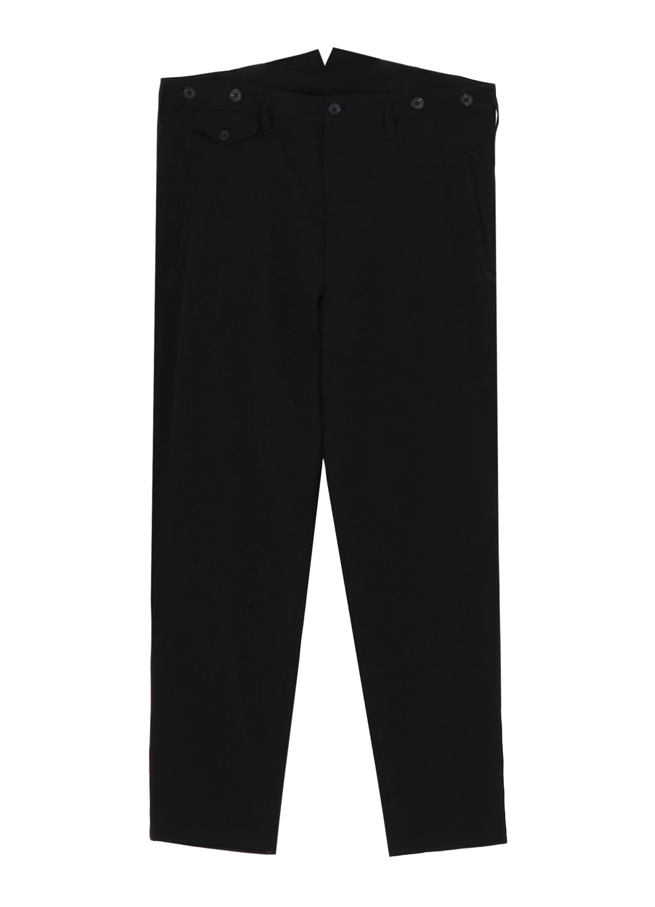 WOOL GABARDINE SUSPENDER SLIM PANTS