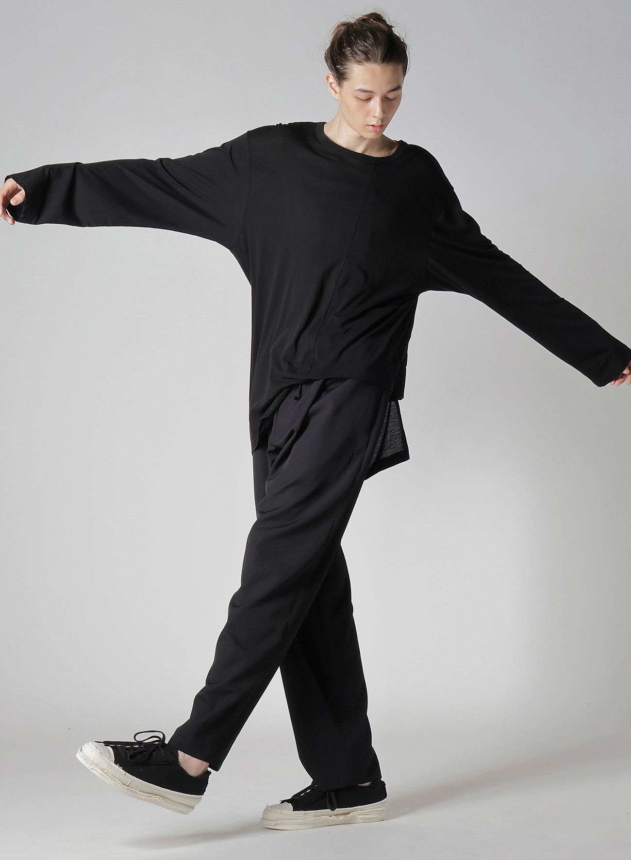DIORAMA JERSEY ASYMMETRY HEM LONG SLEEVE T